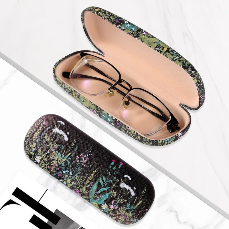 PERFECTSIGHT Store Hard Shell Eyeglasses Case, PU Leather Protective Glasses Case, Cute Eyeglass Case for Women Men Girls - Image 5